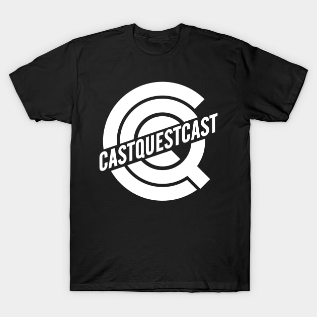 CastQuestCast Logo White T-Shirt by CastQuestCast